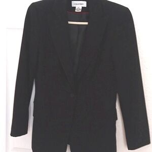 Calvin Klein Black Blazer,Size 2,100% Wool